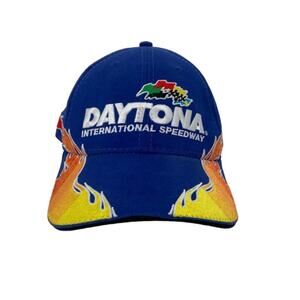 Daytona International Speedway Baseball Cap Blue Adult One Size Flames Flags